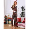 INSPIRE CHIC Women's Long-sleeved Button Down Top and Pants and Pockets Plaid Pajama 2 Pcs Sets - 2 of 4
