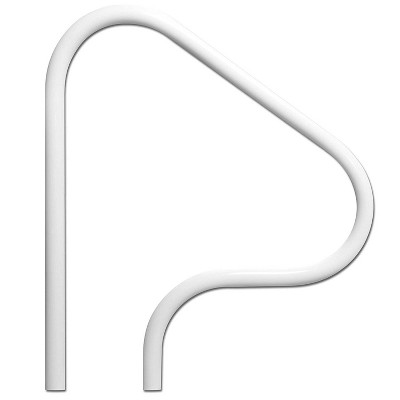 Saftron P-326-RTD-W 3 Bend Return to Deck Polymer Swimming Pool Handrail, White