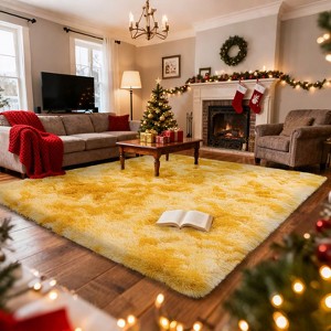 Blush Pink Shag Rug, Ultra Soft 1.7" Thick, Non-Slip, 100% Polyester, Modern Decor for Bedroom - 1 of 4