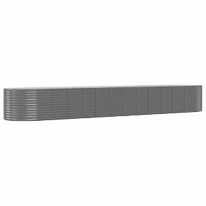 vidaXL Garden Raised Bed - Outdoor Planter for Flowers, Herbs, and Vegetables - Weather-Resistant and Durable - Powder-Coated Steel, Gray - 1 of 4