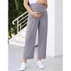 Maternity Pants Women's Smocked High Waisted Comfy Wide Leg Long Pants Pregnancy Casual Loose Yoga Lounge Sweatpants - 3 of 4
