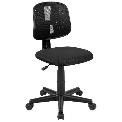 Flash Furniture Fundamentals Mid-Back Black LeatherSoft-Padded Task Office Chair with Arms