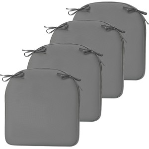 Aoodor Outdoor Chair Cushion W20''xD19'' Soft and Fade-resistant Polyester, Two Sets of  Ties for High Adaptability, Set of 4 - 1 of 4