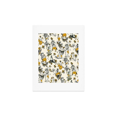 The Whiskey Ginger Zodiac Toile Pattern With Cream Art Print - Society6