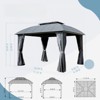 VisioGear Canopies and Gazebos, Hardtop Gazebo with Arc Roof, Gazebo Pavilion for Patio and Backyard, Gray, 142.92"*117.36"*112.08" - 2 of 4