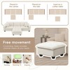YOOCOZZ L-Shaped Suede Sectional Sofa with Removable Ottoman, Tufting and Piping Design - 4 of 4