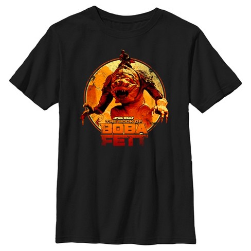 Boy's Star Wars: The Book Of Boba Fett Riding The Rancor T-shirt ...