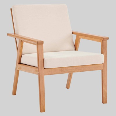 Vero Ash Wood Outdoor Patio Armchair - Natural/Beige - Modway