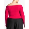 ELOQUII Women's Plus Size Wrap Front Cropped Sweater - 3 of 4