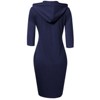 Women Long Sleeve Hooded Sweatshirt Midi Dress - 2 of 4