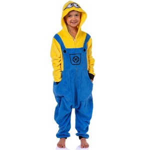 Despicable Me Boys' Bob The Minion Hooded Footless Union Suit Pajama Yellow - 1 of 4