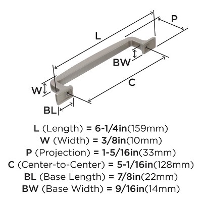 Satin Nickel Modern Industrial Cabinet Drawer Pull