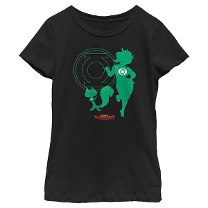 Girl's DC League of Super-Pets Green Lantern and Chip Silhouettes T-Shirt - 1 of 4