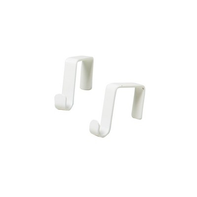 White Metal Over-the-Door Geometric Towel Rack