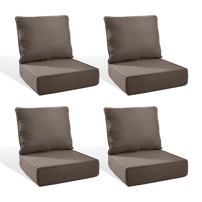 Buenhomino 24"x22" Outdoor Deep Seat Cushion Set, 6-inch Thicked Waterproof Patio Furniture Cushions with Removable Cover,8 Colors