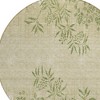 Khaki Ivory And Green Floral Washable Indoor Outdoor Area Rug - 4 of 4