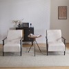 1pc Modern Lounge Chair with Polyester Upholstery and Metal Frame No Table Included for Living Room Bedroom or Office Use - Coolbibila - 3 of 4
