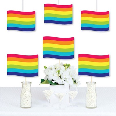 Big Dot of Happiness Love is Love - Gay Pride - Flag Decorations DIY LGBTQ Rainbow Party Essentials - Set of 20