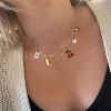 Initial Cowgirl Charm Necklaces for Women,14K Gold Plated Dainty Western Cherry Heart Necklace Beach Choker Personalized Monogram Name Necklace - 4 of 4