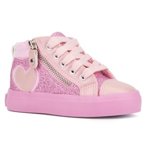 Olivia Miller Girl's Toddler Heart Sneaker High Top Sneakers - 1 of 4