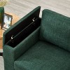 VASIP 67" Modern 2-Seater Loveseat, Soft Polyester Upholstered with Cup Holder and Storage Compartment, Square Arm,for Living Room,Green - 4 of 4