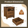Dyonery 18” Farmhouse Nightstand with Charging Station,End Table with 2 Drawers, Side Table for Living Room ,White - 3 of 4