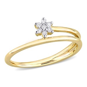 EVERLY JEWELRY | Yellow Plated Sterling Silver 0.07 CT TW Diamond Fashion Ring - 1 of 4