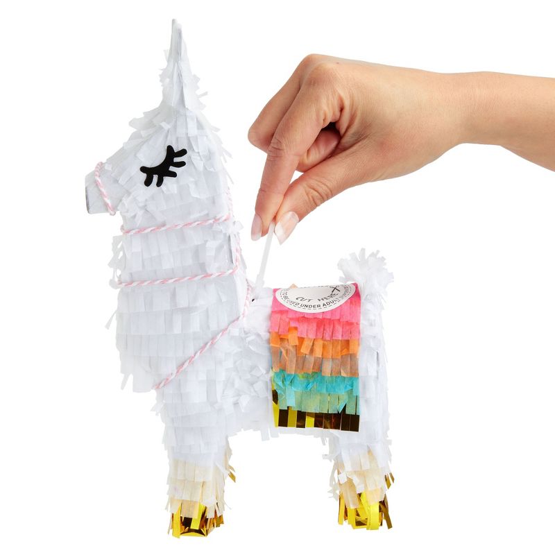 Juvale 3 Pack of Mini Llama Pinatas for Birthday Celebration, Fiesta Decorations, Animal-Themed Party Supplies, 4.9 x 2.1 x 10.2 In, 4 of 9