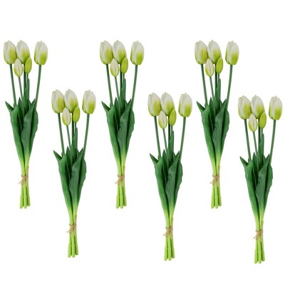 Northlight Real Touch™ White And Green Artificial Tulip Floral Bundles ...