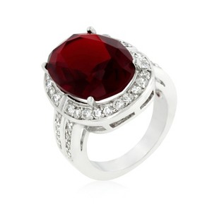 Slickblue Stunning Ruby Red Ring, 16.8 Carat, Women's Cocktail Jewelry, Rhodium-Plated, Sizes 5-10 - 1 of 4