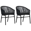 vidaXL Patio Dining Set Outdoor Garden Seat - 3 Piece Black 31.5" Table Length - 3 of 4