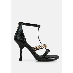 Dakota Metal Chain Mid Heel Sandals - 1 of 4