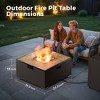 BDELITE Outdoor Fire Pit Table with 40,000 BTU, Propane Fire Pit with WindShield, Glass Stones, Rain Cover-35*35*10 Inch - 3 of 4