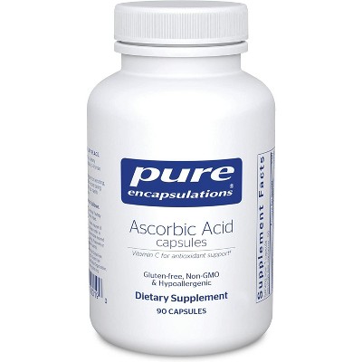 Pure Encapsulations Ascorbic Acid Capsules - 1,000 mg Vitamin C - Antioxidant & Immune Support* - High-Potency - Vegan & Non-GMO