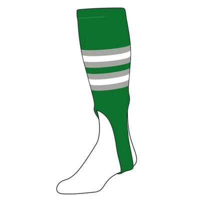 TCK Baseball Stirrups Medium (200I, 7in) Kelly Green, Grey, White