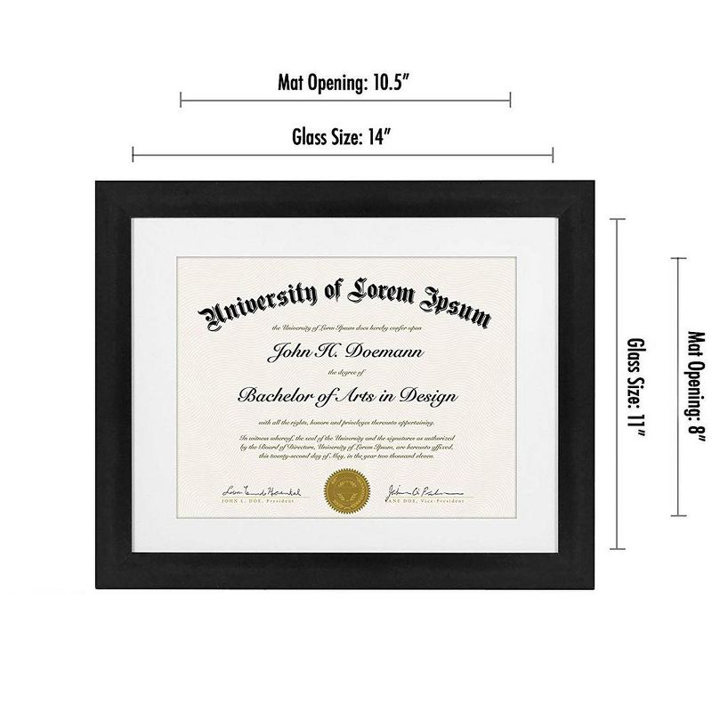 Americanflat Diploma Frame with tempered shatter-resistant glass - Available in a variety of sizes, 2 of 8