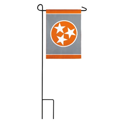 Evergreen Flag  Tennessee Tri Star Grey  Garden Applique Flag