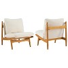 Scott Living Vista Accent Chair Mocha with Natural Wood Frame, Set of 2 - 3 of 4