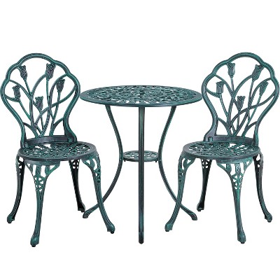 Yaheetech 3 Piece Outdoor Bistro Table Set for Garden Backyard