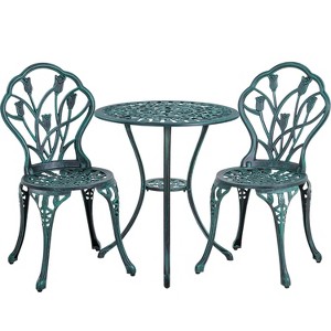 Yaheetech 3 Piece Outdoor Bistro Table Set for Garden Backyard - 1 of 4