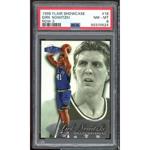 Dirk Nowitzki Rookie Card 1998-99 Flair Row 3 PSA 8 - 1 of 2