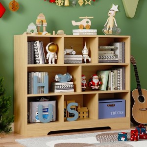 Book Shelf, Cubes Storage Organizer, Freestanding Bookshelf Cube Shelf for Bedroom, Living Room, 3-Tier Open Bookshelf Wooden Bookcase - 1 of 4