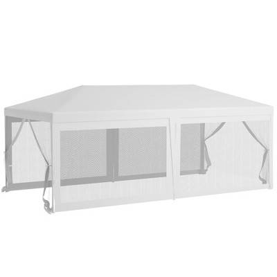 Party Tent Canopy, Outdoor Event Shelter Gazebo with 8 Removable Mesh Sidewalls, Zipper Doors, Steel Frame, for Weddings, Event, Backyard