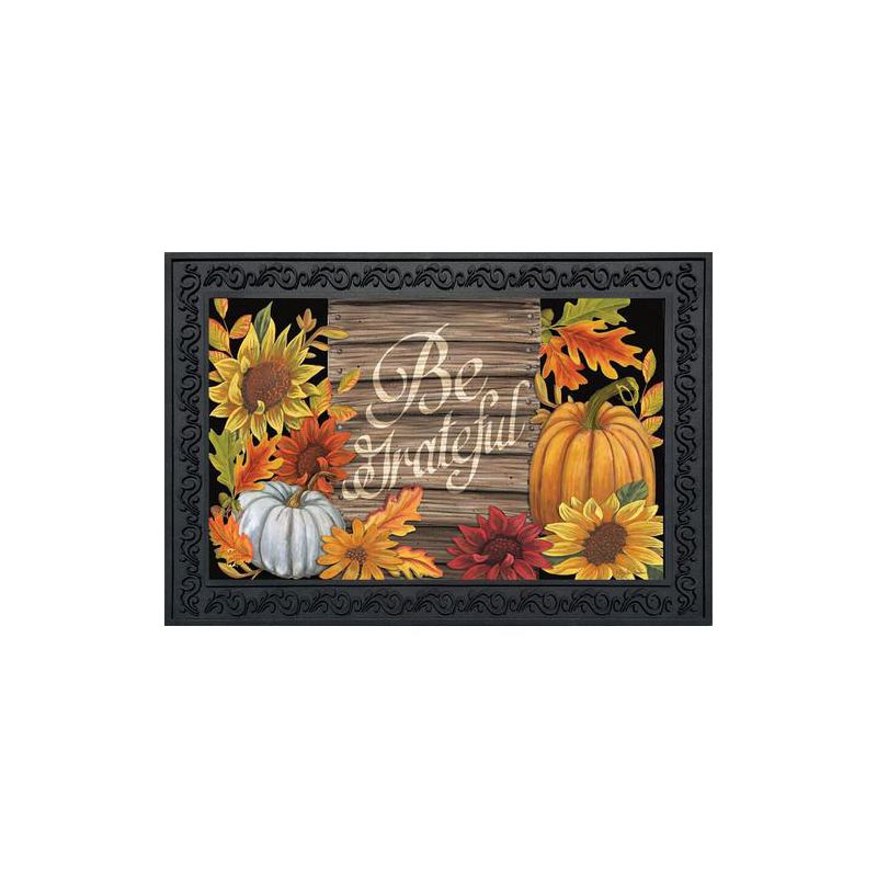 Briarwood Lane Be Grateful Thanksgiving Doormat Fall Floral Pumpkin Indoor Outdoor 30" x 18", 2 of 5
