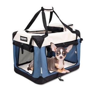 GOOPAWS Indoor & Outdoor 3-Door Collapsible Soft-Sided Dog, Shale Green, 24'' - 1 of 4