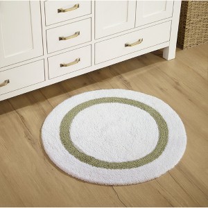 Hotel Bath Rug 100% Premium Cotton Tufted Weave Two Tone Reversible Bathroom Rug, Super Soft Absorbent, Machine Washable Bath Mat - 1 of 4