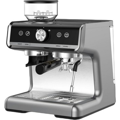Professional Espresso Machine Coffee Maker With Grinder & Milk Frother Steam Wand