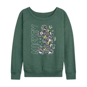 Women's - Disney - Mickey Mouse Lightweight French Terry Wide Neck Long Sleeve Shirt - 1 of 4