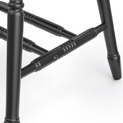 Matte Black Rubberwood Farmhouse Dining Set with 4 Chairs