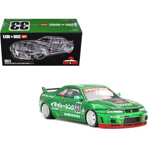 Nissan Skyline GT-R (R33) RHD #33 "Imai Racing V1" Green Metallic "Kaido House" Special 1/64 Diecast Model Car by Mini GT - 1 of 4